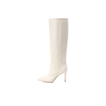 Paris Texas 90mm Snakeskin-effect Knee-length Boots