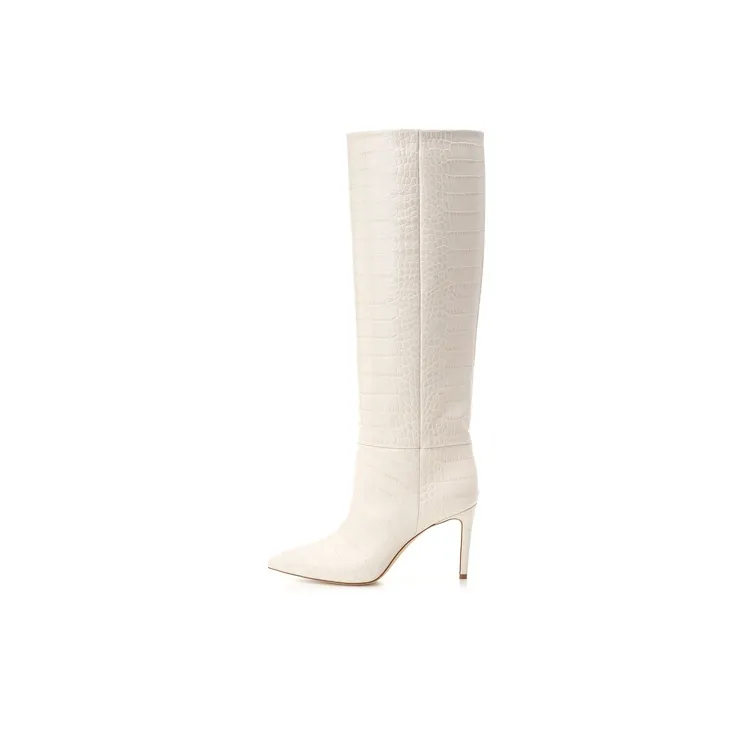 Paris Texas 90mm Snakeskin-effect Knee-length Boots-0