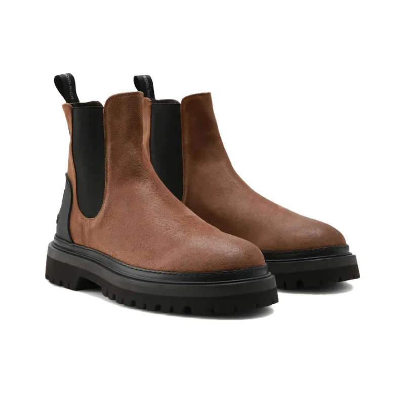 WOOLRICH Short Chelsea Boots Men's Dark Brown-2