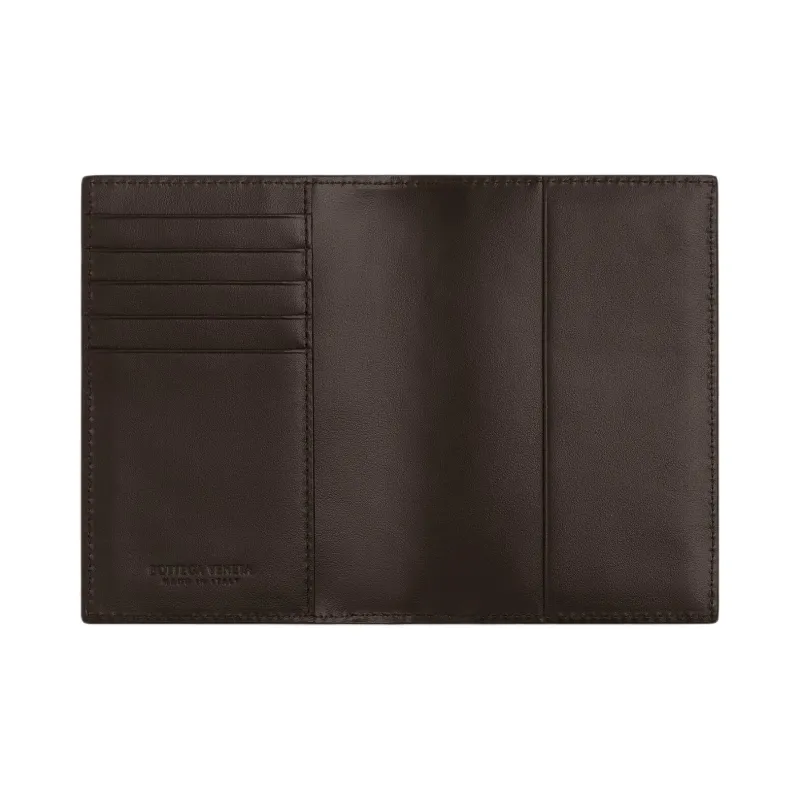 Bottega Veneta Intrecciato Calfskin Wallet Men's Brown & Blue & Yellow-1