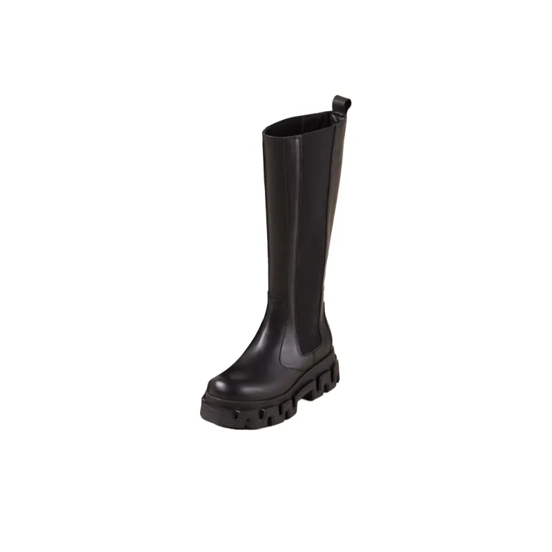 ALOHAS Knee-High Chelsea Boots 5.5cm Women's Black-0
