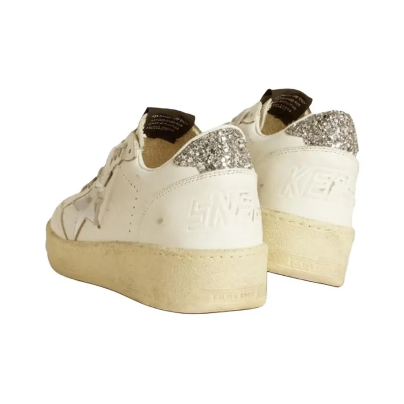 Golden Goose Ball Star 2 Deluxe White Silver Women's-3
