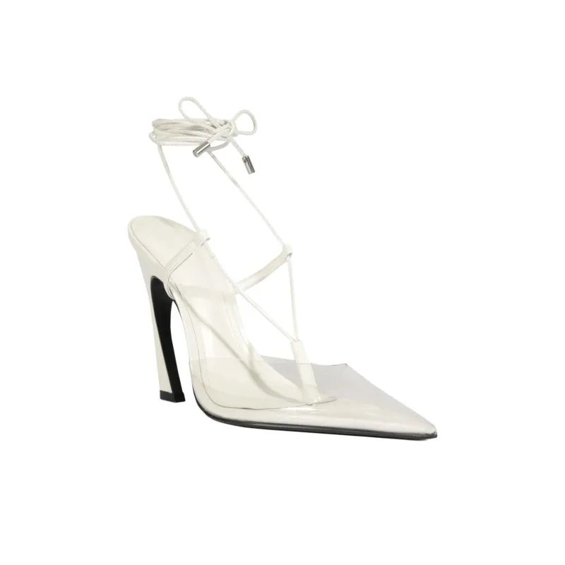Schutz Elyras Irregular Heel High Heels 11cm Women's White-2
