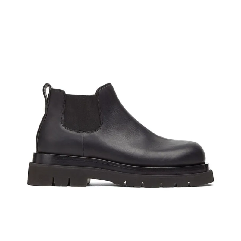 Bottega Veneta Lug Chelsea Ankle Length Chelsea Boots Men's Black-1