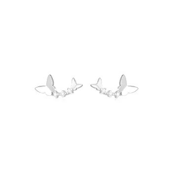 JOLLY NOTE Sterling Silver Stud Earrings Women's Good Luck