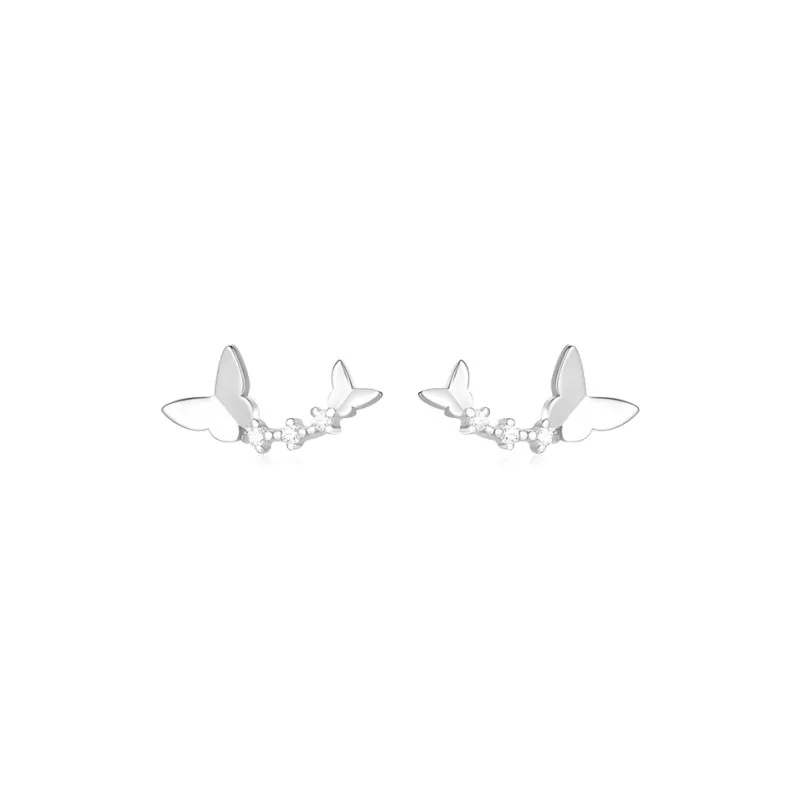 JOLLY NOTE Sterling Silver Stud Earrings Women's Good Luck-0