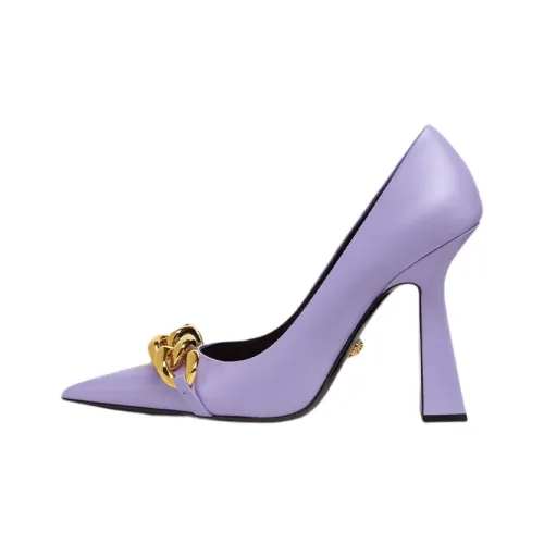 VERSACE Irregular Heel High Heels 11cm Women's Purple
