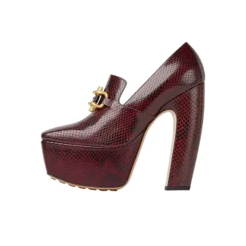 Bottega Veneta Mostra Chunky Heel High Heels Women's Red