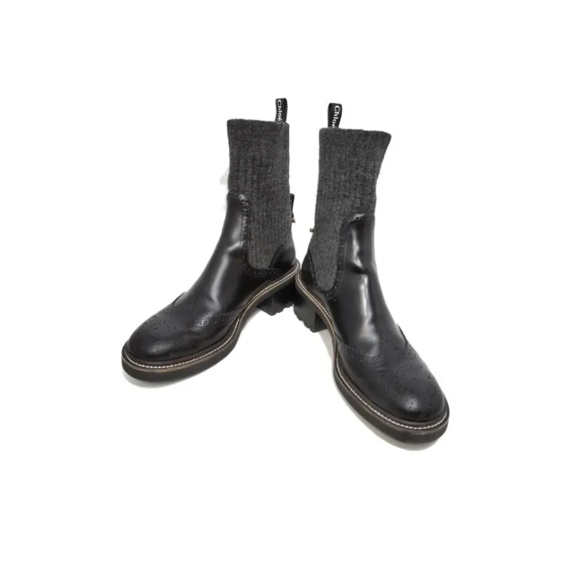 Chloe Franne 35 Ankle Boots 4cm Women's Black-3