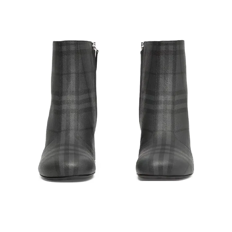 Burberry Vintage Ankle Boots Women's Black Gray-2
