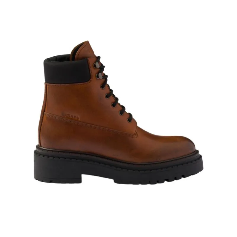PRADA Re Nylon Ankle Boots Women's Brown-1