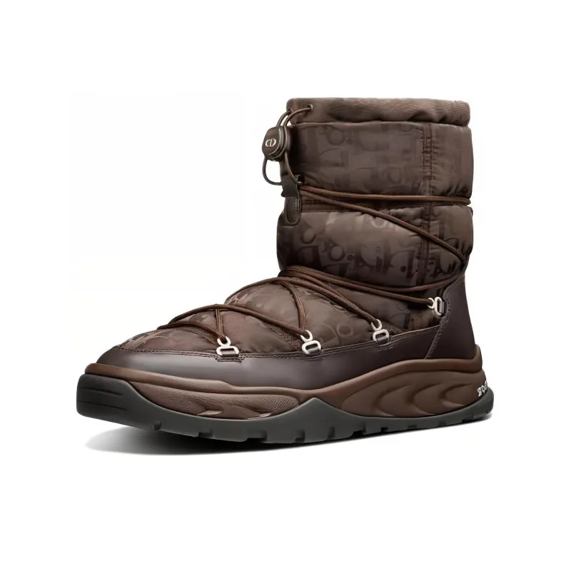 DIOR Snow Ankle Boot Brown Oblique Nylon-2