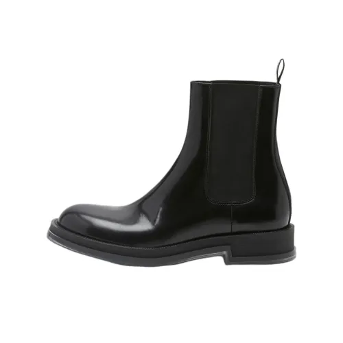 Alexander McQueen Round Toe Ankle Boots
