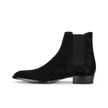 SAINT LAURENT Wyatt Chelsea Boot Black Suede