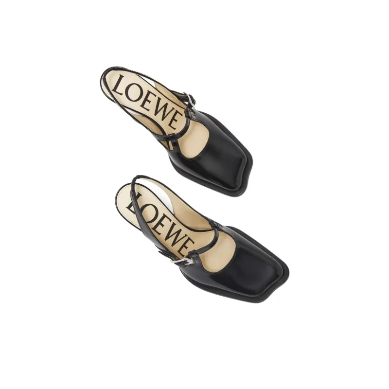 LOEWE Onda Irregular Heel High Heels 9cm Women's Black-3