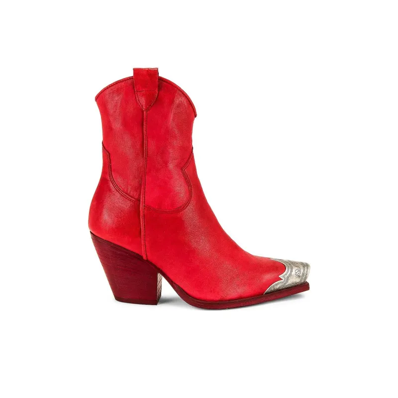 FREE PEOPLE Ankle Boots 7.9cm Women's Red-1
