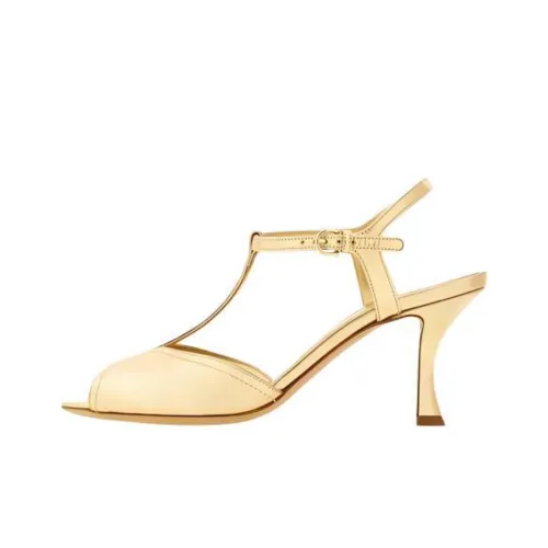 FERRAGAMO Slim Heel High Heels 7cm Women's Gold