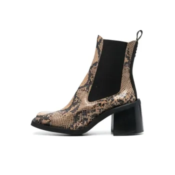 GANNI Short Chelsea Boots Women's Brown Black