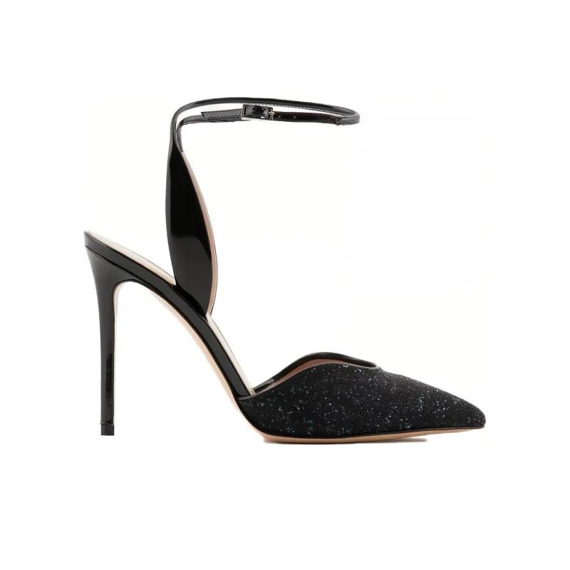 AMANI Slim Heel High Heels 10.5cm Women's Black-1
