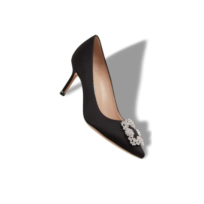 MANOLO BLAHNIK Slim Heel High Heels 7cm Women's Black-2