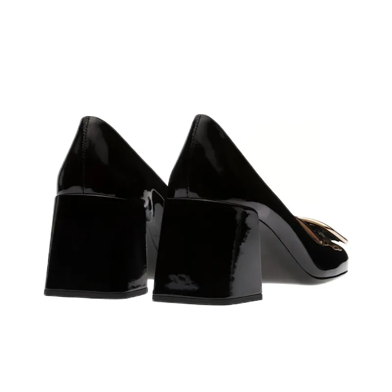 MIU MIU Chunky Heel High Heels Women's Black-3
