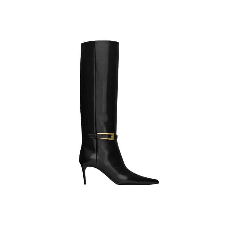 SAINT LAURENT Buckle Leather Boots-1