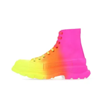 Alexander McQueen Tread Slick Boots 'Yellow Orange Pink' Women's