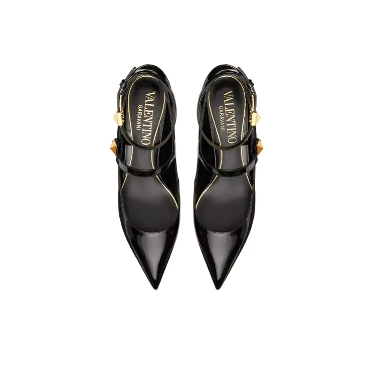 Valentino Slim Heel High Heels 5cm Women's Black-3