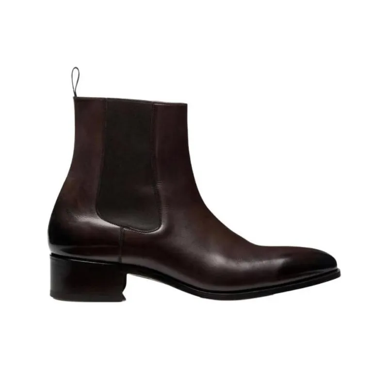 TOM FORD Short Chelsea Boots 4cm Men's Umber-1