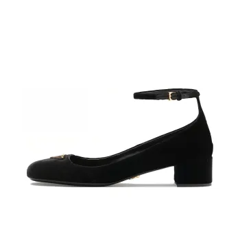 PRADA 35mm Triangle-logo Velvet Pumps