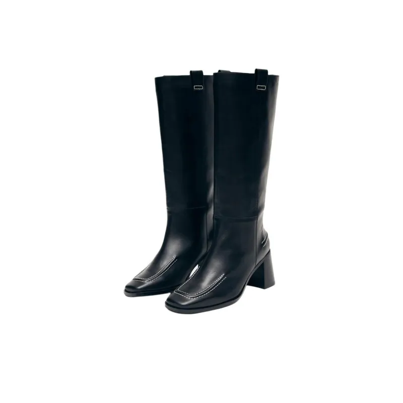 ALOHAS Knee-high Boots 7cm Women's Black-2