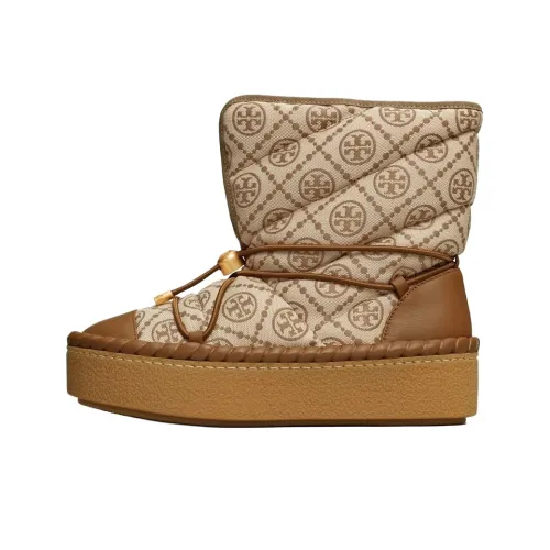 TORY BURCH T Monogram Warm Snow Boots Women's Horse Brown