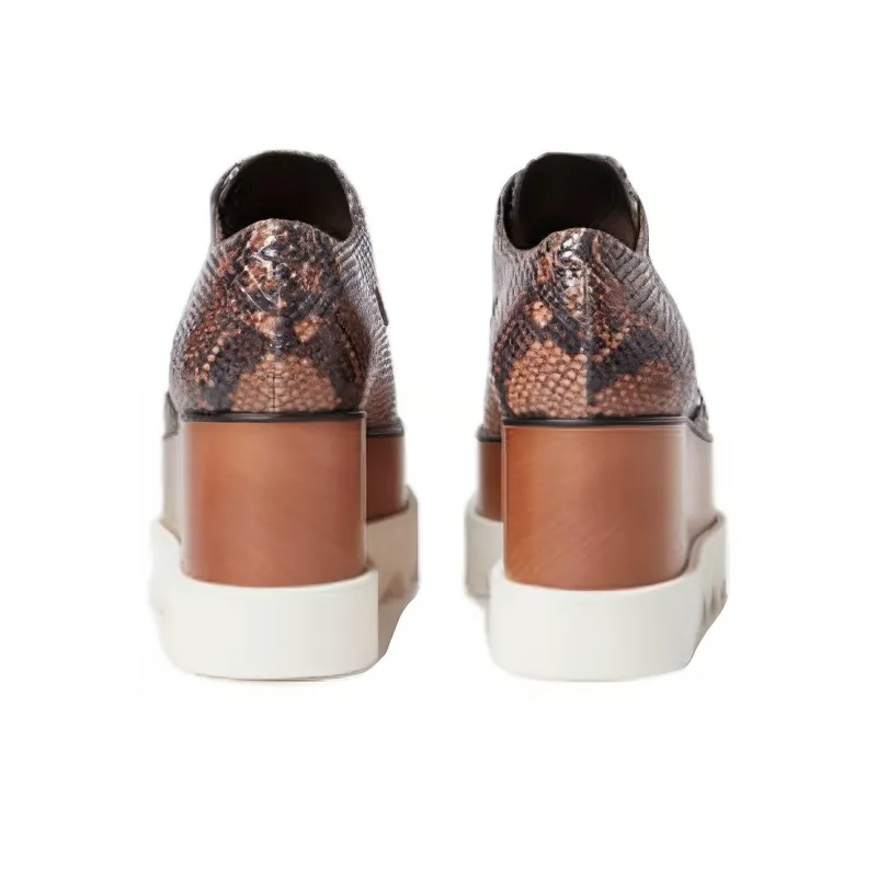 Stella McCartney Elyse Wedge Heel High Heels 8cm Women's Brown-4