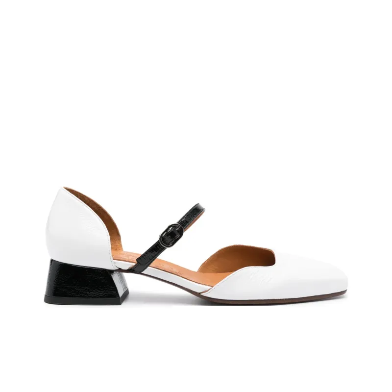 CHIE MIHARA Hindya Spool Heel High Heels 4cm Women's White-1