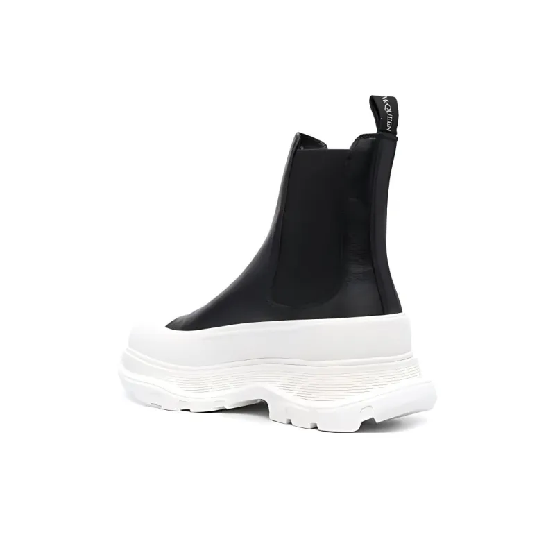 Alexander McQueen Tread Slick Chelsea Boot Black White-3