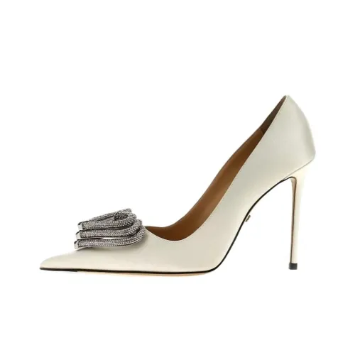MACH & MACH Slim Heel High Heels 11cm Women's Ecru