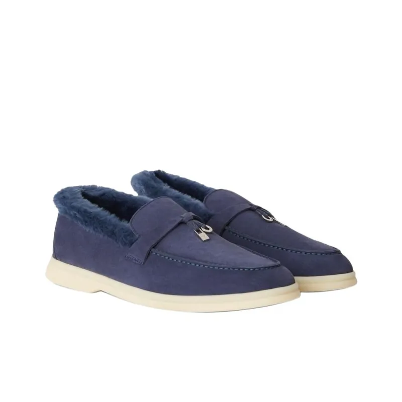 Loro Piana Summer Charms Walk Loafers Women's Blue-2