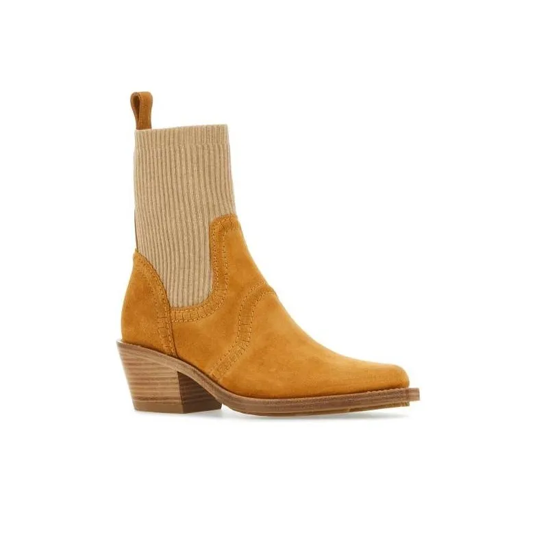 Chloe Nellie Suede Ankle Boots Quiet Brown Women's-2