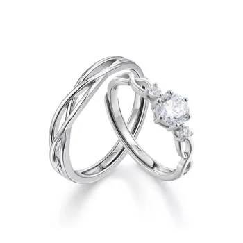 LUCA Sterling Silver Rings Unisex Silver white Gift Box