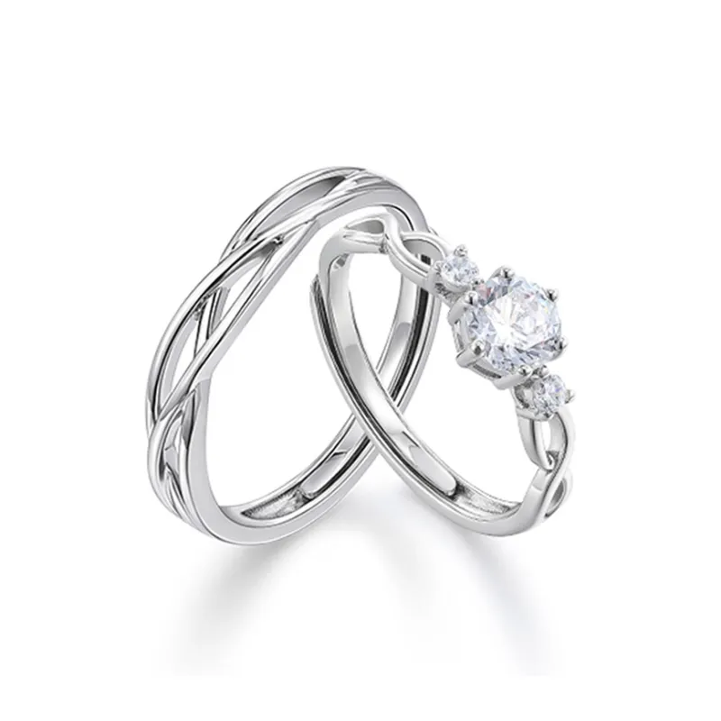 LUCA Sterling Silver Rings Unisex Silver white Gift Box-0