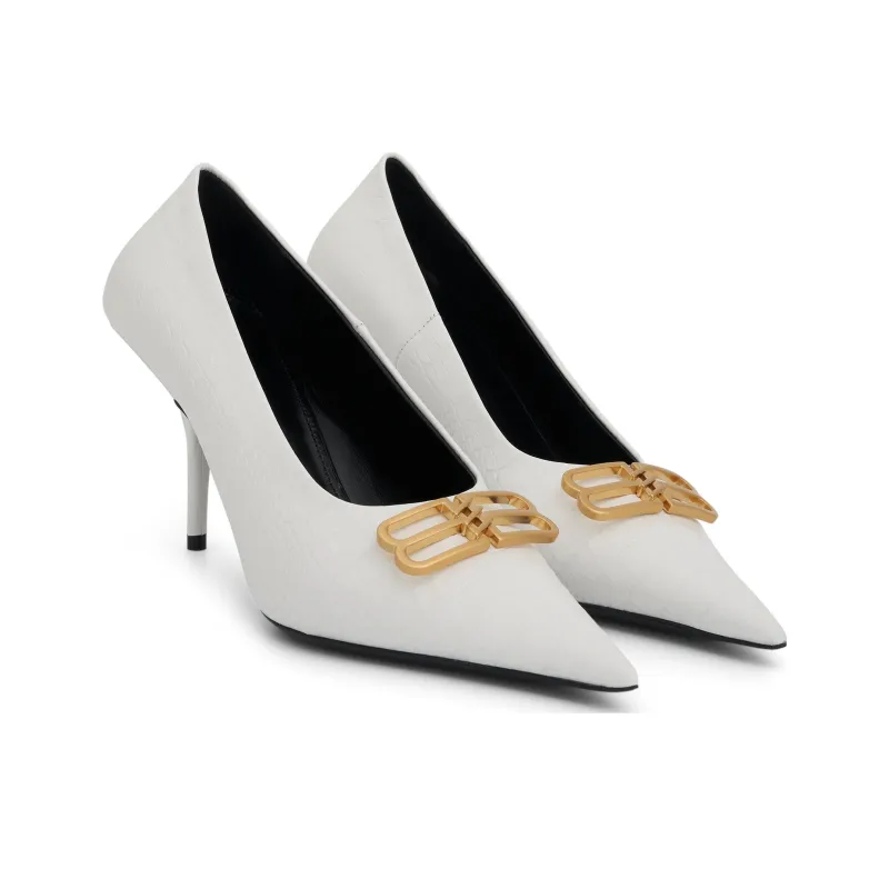 Balenciaga Slim Heel High Heels Women's White-2