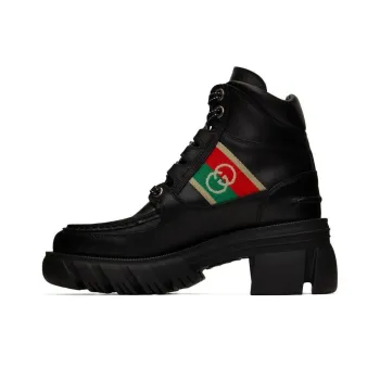 GUCCI 60mm Romance Leather Combat Boot Black Women's
