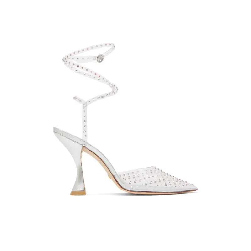 Stuart Weitzman/SW Glam Xcurve High Heels 10cm Women's Silver-1