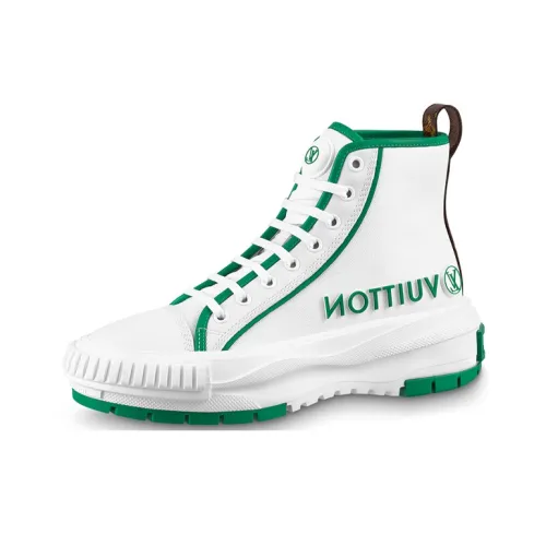 LOUIS VUITTON Squad Ankle Sneakers 'White Green' Women's