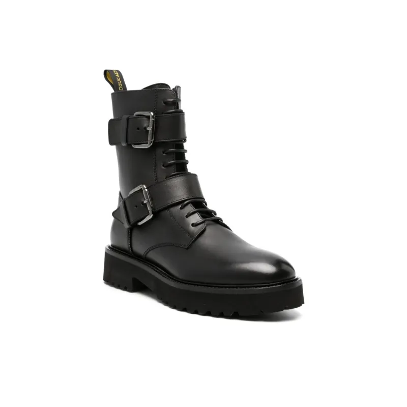 DOUCAL'S Buckled Lace up Leather Boots Women's-2