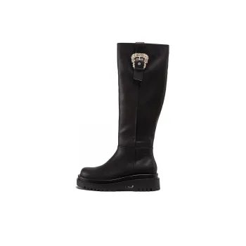 VERSACE JEANS Couture Baroque-buckle Knee-high Boots