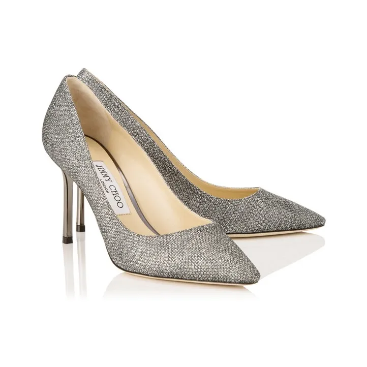 Jimmy Choo ROMY Slim Heel High Heels Women's Silver-3