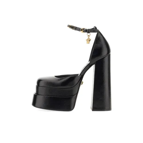 VERSACE High Heels Womens Low-Top Black/Gold