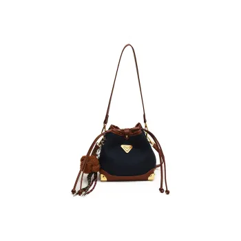 OTA PU Panel Denim Bucket Bags Shoulder Bags Regular Women's Royal Blue
