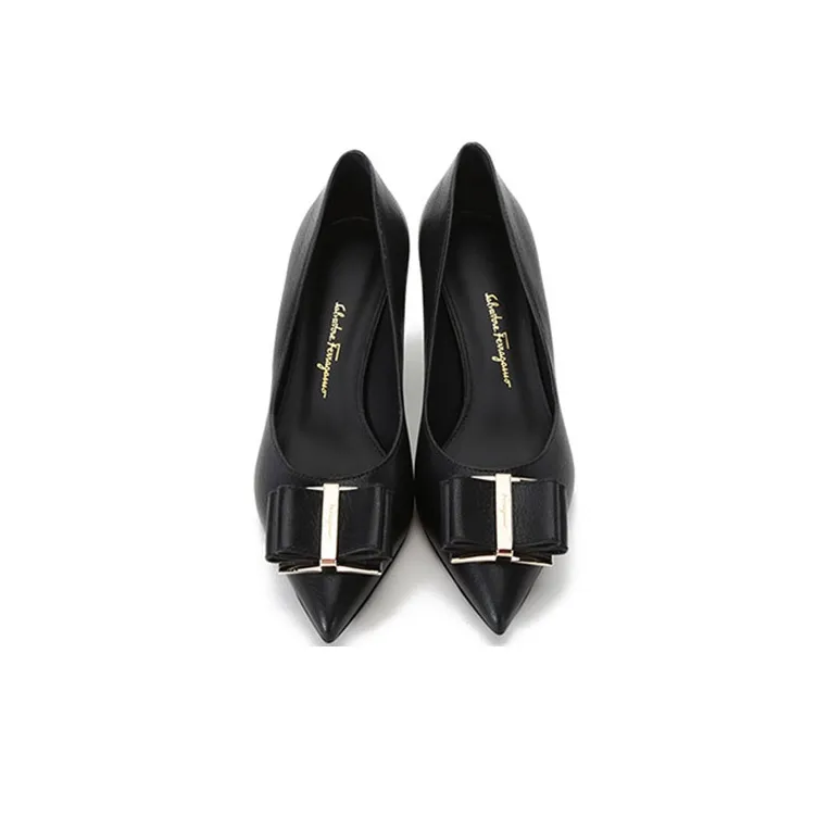 FERRAGAMO Slim Heel High Heels 5.5cm Women's Black-3